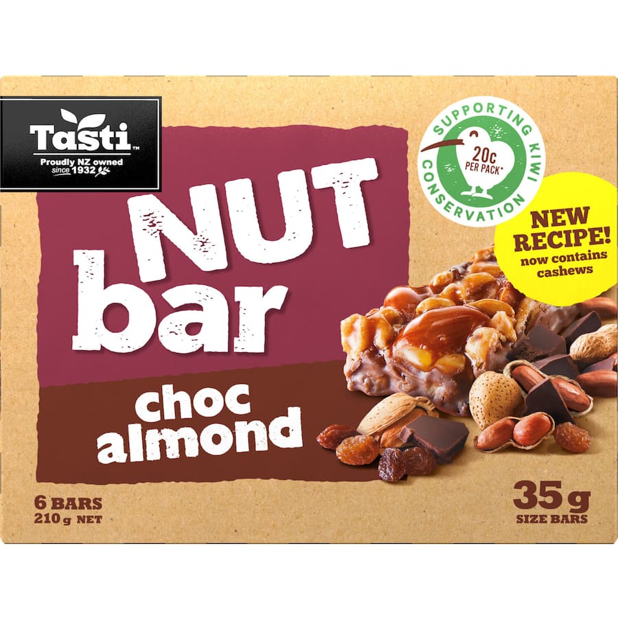Tasti Nut Bars Choc Almond 6pk 210g