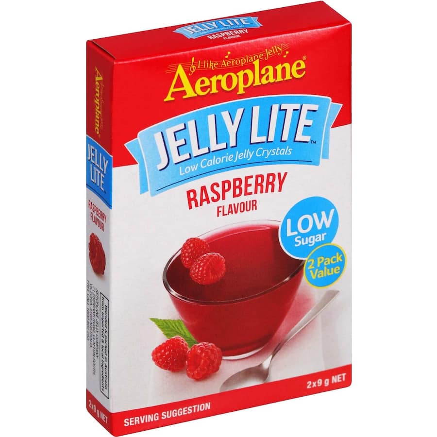Aeroplane Jelly Lite Crystals Raspberry Low Sugar Sachet 2 x 9g