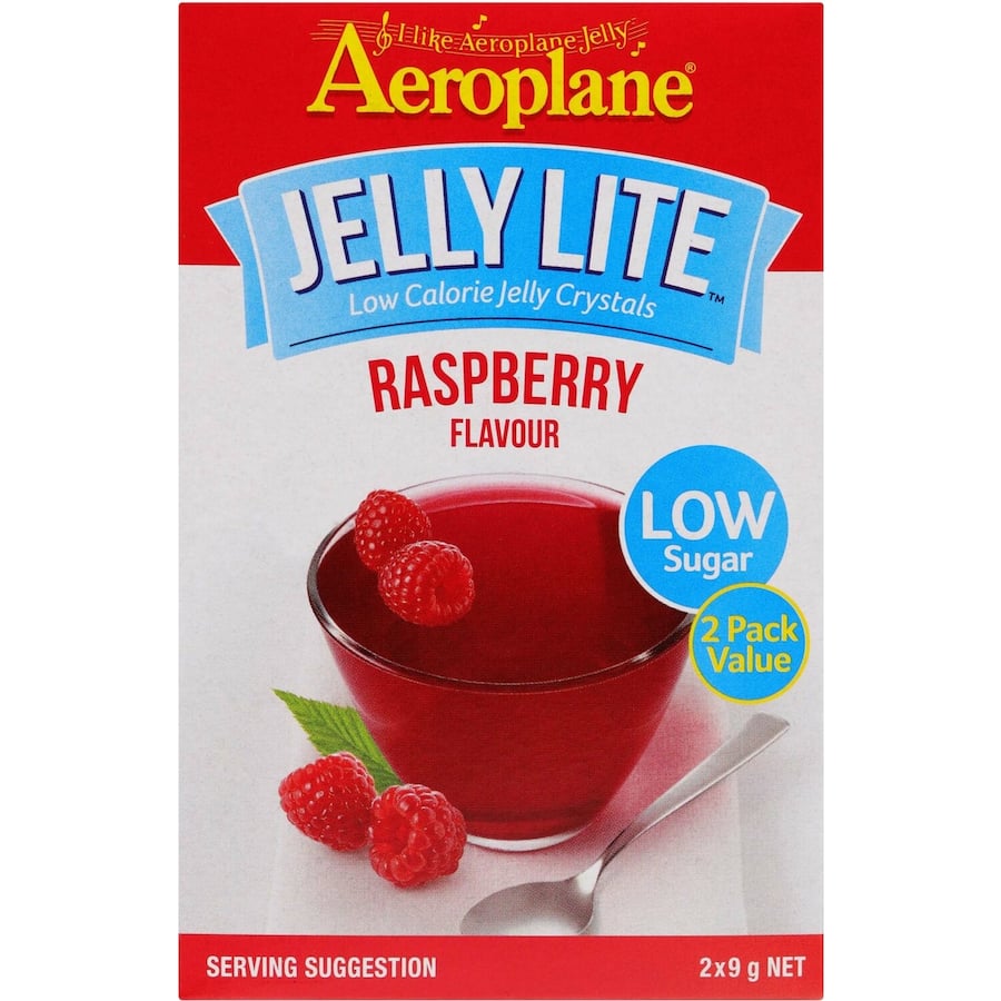 Aeroplane Jelly Lite Crystals Raspberry Low Sugar Sachet 2 x 9g