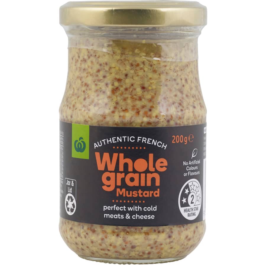 Woolworths Mustard Wholegrain 190g