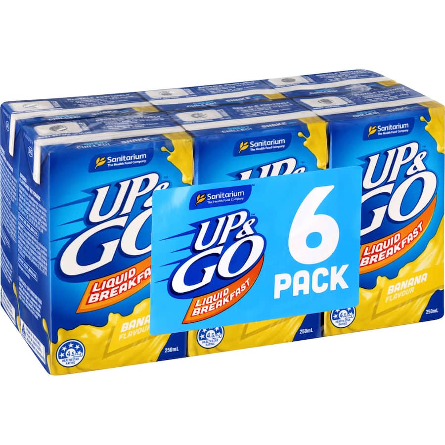 Sanitarium Up & Go Liquid Breakfast Banana 6pk 250mL
