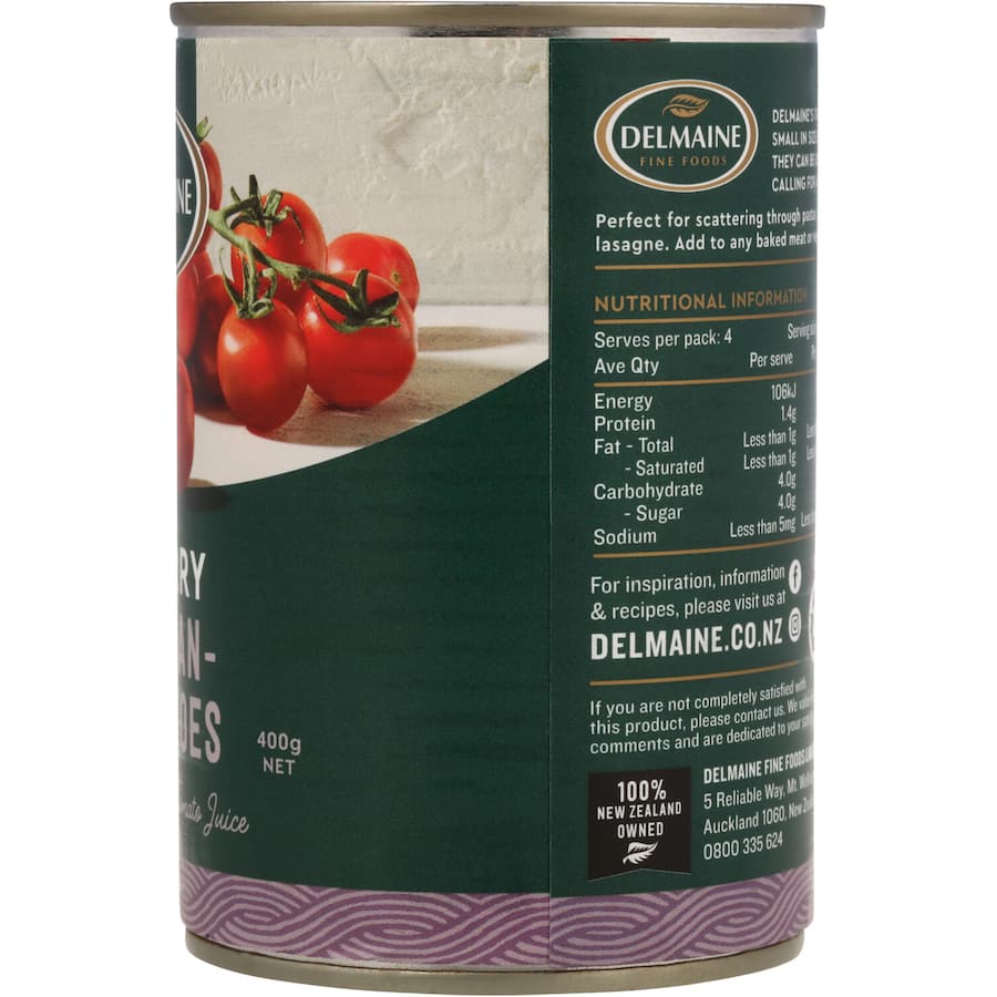 Delmaine Flavoured Tomatoes Italian Cherry Can 400g