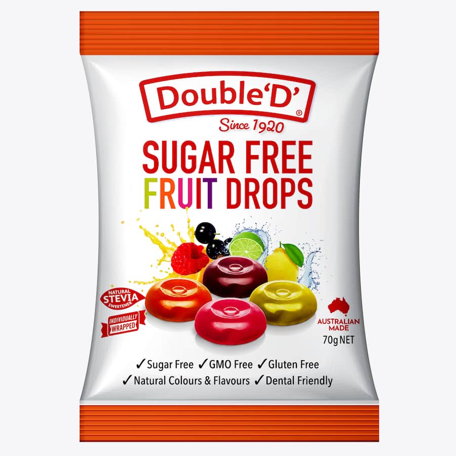Double D Sweets Sugar Free Fruit Drops 70g