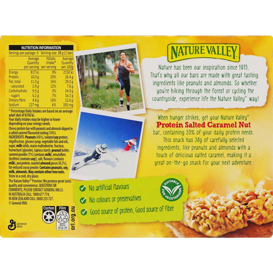 Nature Valley Protein Nut Bars Salted Caramel 4pk 152g