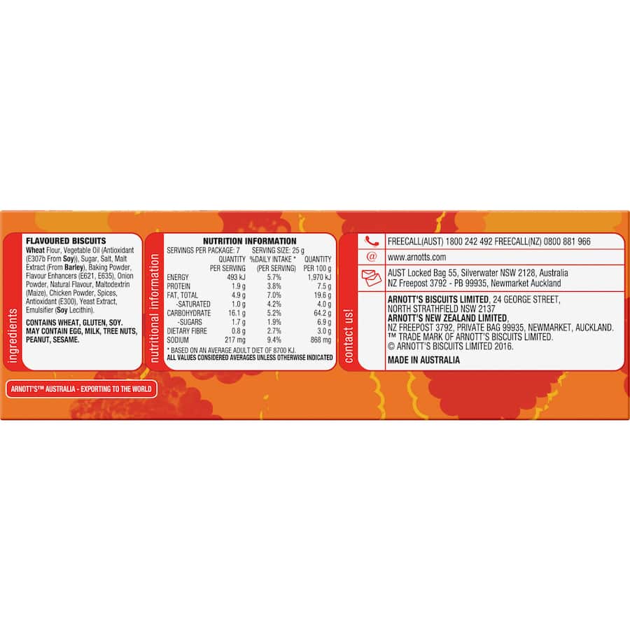 Arnotts Shapes Crackers Chicken Crimpy 175g