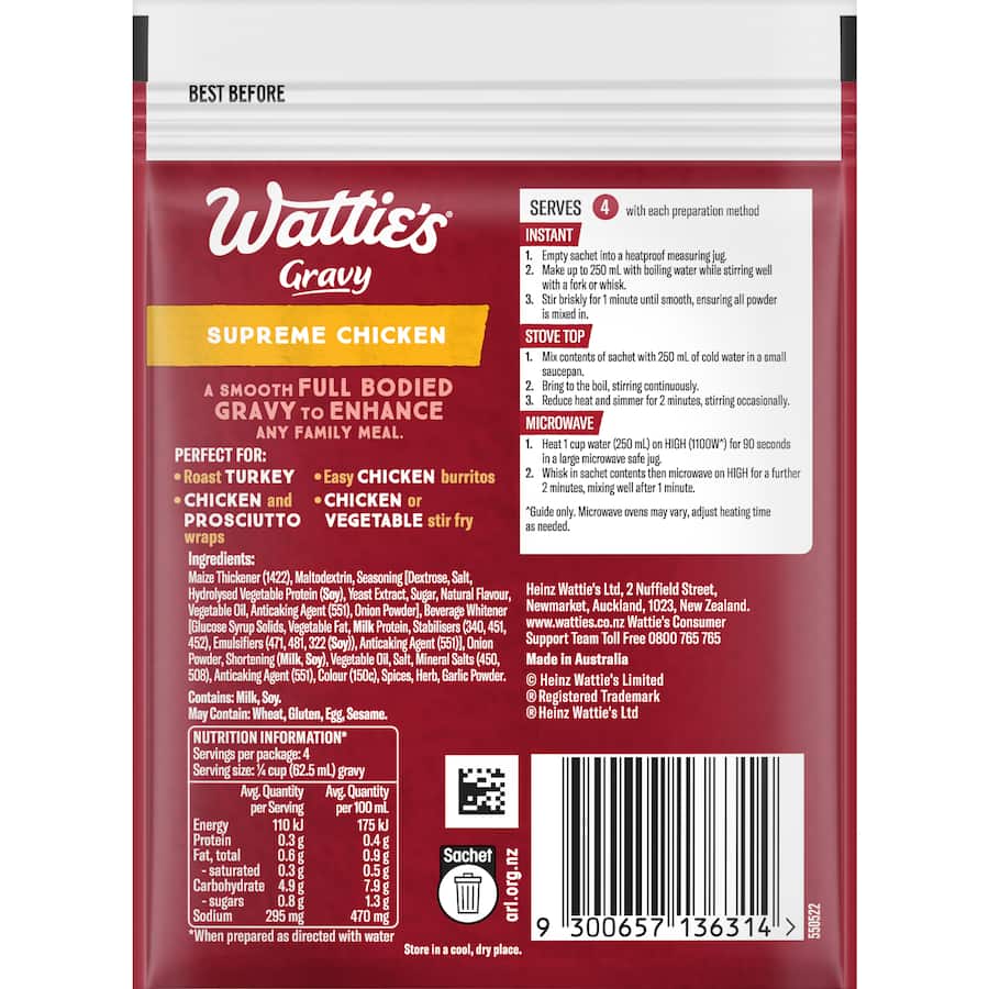 Wattie's Instant Gravy Mix Supreme Chicken Sachet 29g