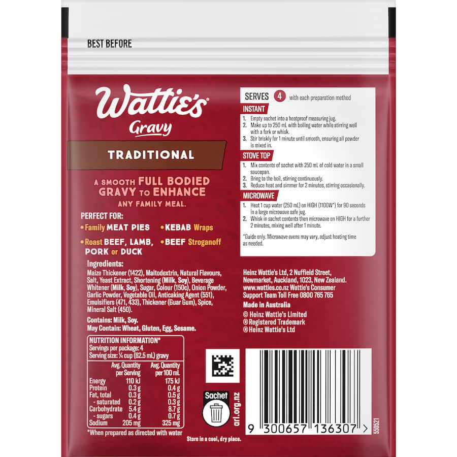 Wattie's Instant Gravy Mix Traditional Sachet 29g