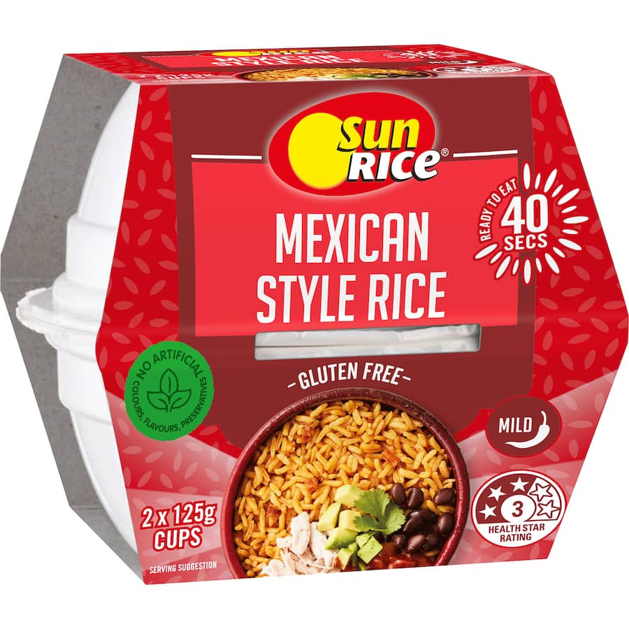 Sunrice Microwave Mexican Style Rice Cup 2 pack 125g