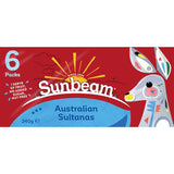 Sunbeam Fruit Snack Sultanas 240g 40g boxes 6 x 40g