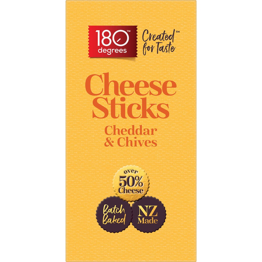 180 Degrees Cracker Cheese Sticks Cheddar & Chives 130g