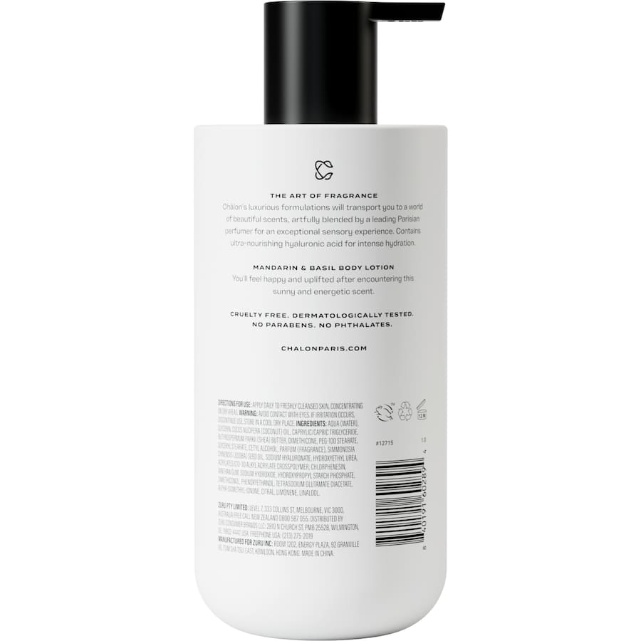 Chalon Body Lotion Mandarin & Basil 555mL