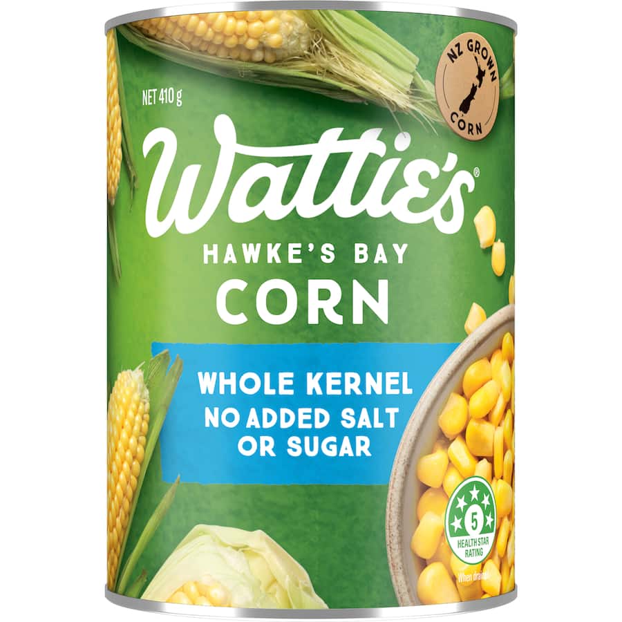 Watties Corn Whole Kernel No Added Salt Or Sugar Can 410g