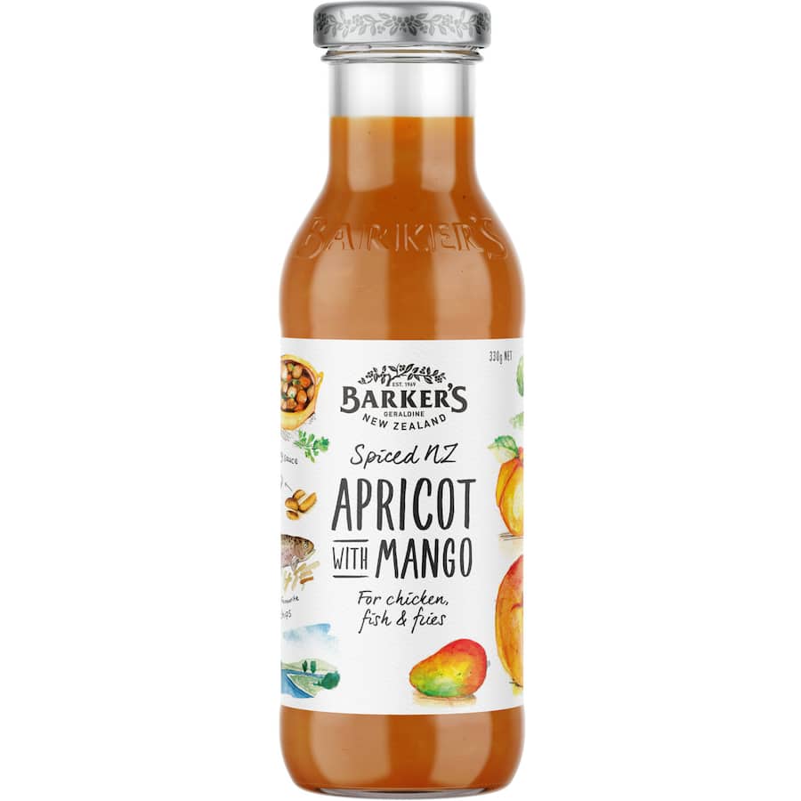 Barkers Apricot Sauce NZ Spiced With Mango 330g