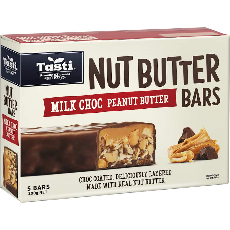 Tasti Chocolate Nut Bar Peanut Butter 5pk 200g
