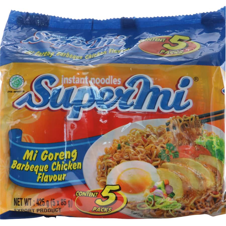 Super Mi Instant Noodles Mi Goreng Bbq Chicken 5pk 425g