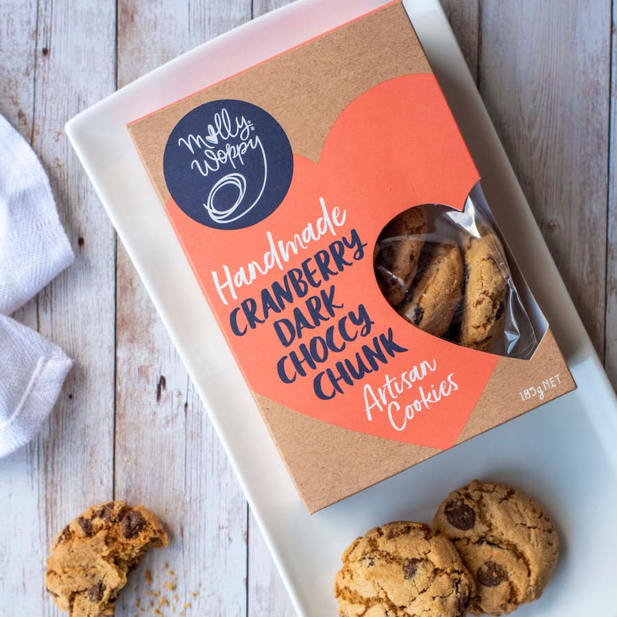 Molly Woppy Biscuits Cranberry Dark Choccy Chunk 185g