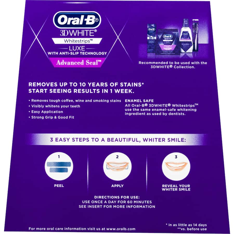 Oral B 3d White Tooth Whitening Whitestrips 14pack