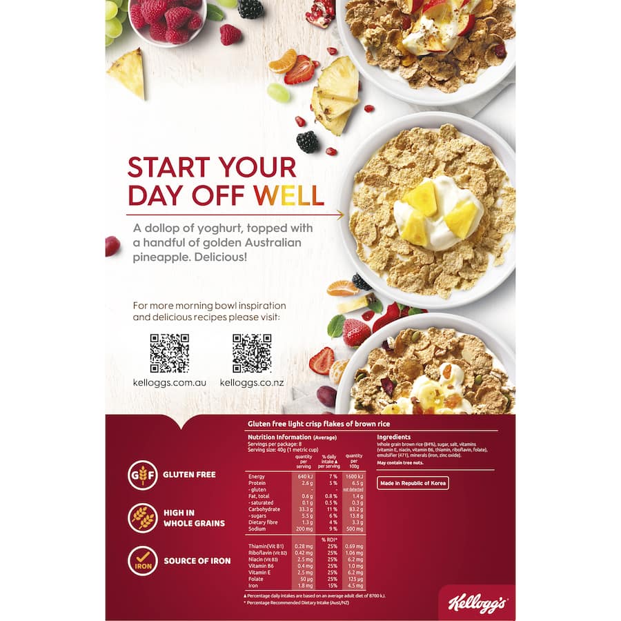 Kelloggs Special K Cereal Gluten Free 330g