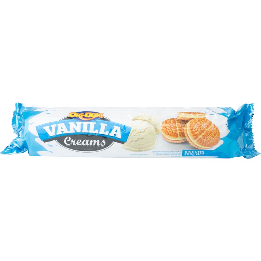 Oki Doki Cream Biscuits Vanilla 154g