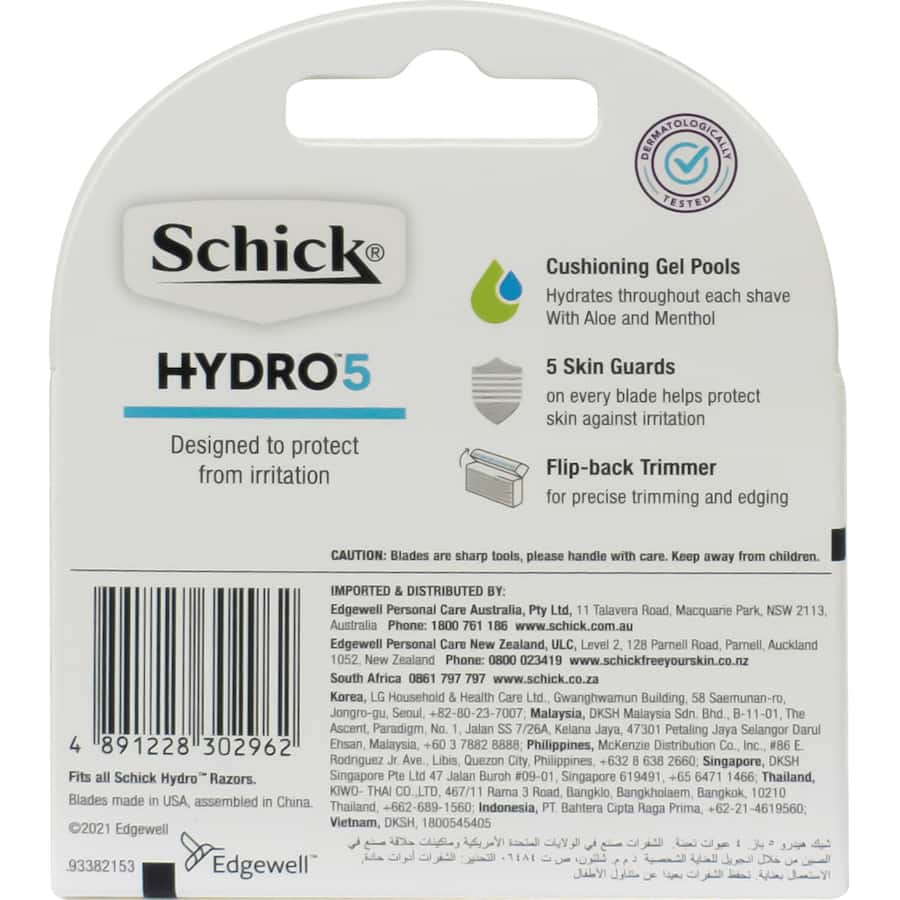 Schick Hydro 5 Razor Blades  4pack
