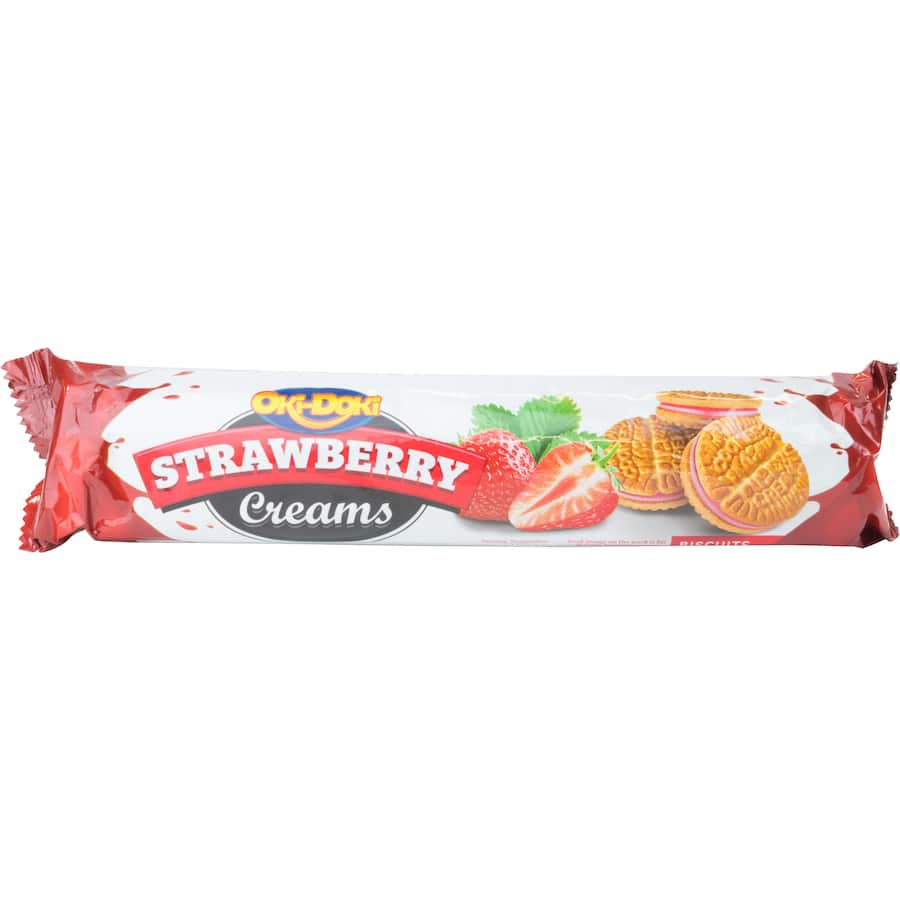 Oki Doki Cream Biscuits Strawberry 154g
