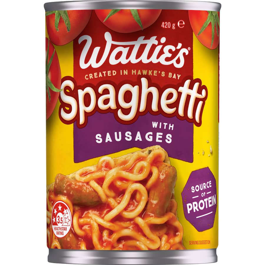 Watties Spaghetti With Sausages  Can 420g