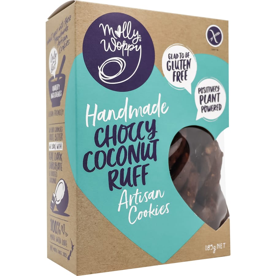 Molly Woppy Gluten Free Cookies Choccy Coconut Ruff 185g
