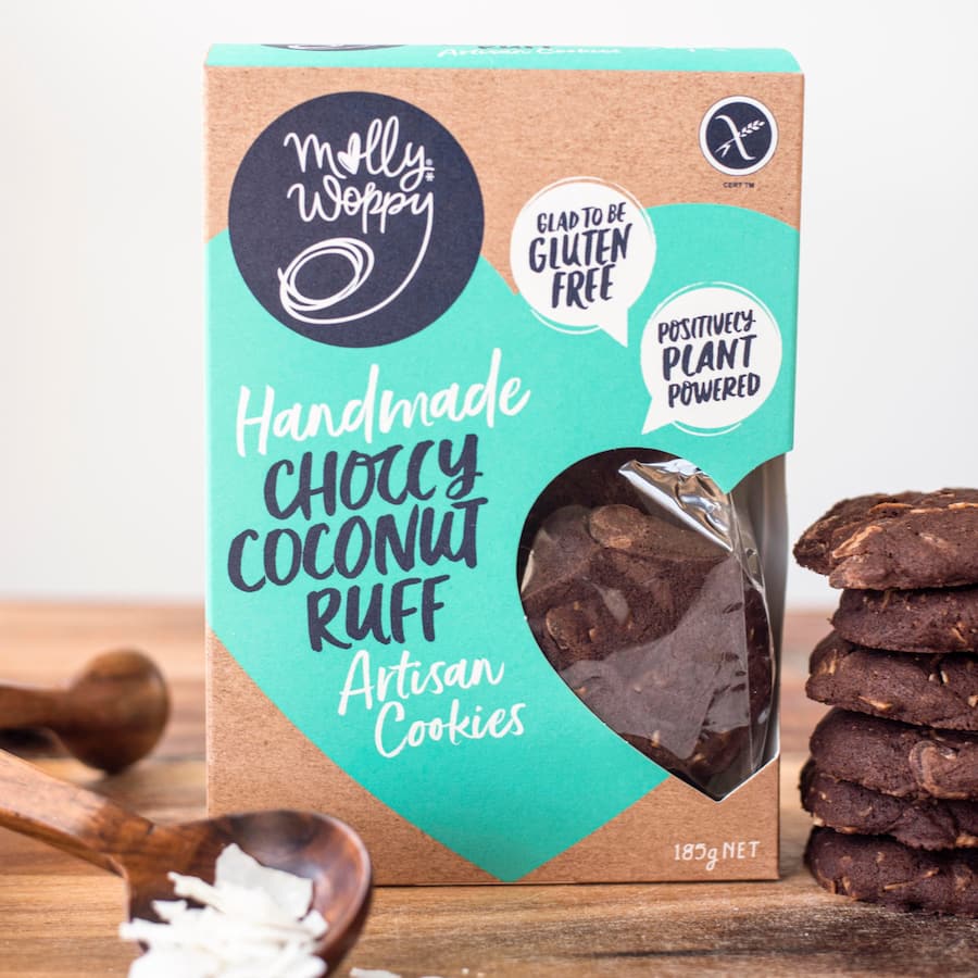 Molly Woppy Gluten Free Cookies Choccy Coconut Ruff 185g
