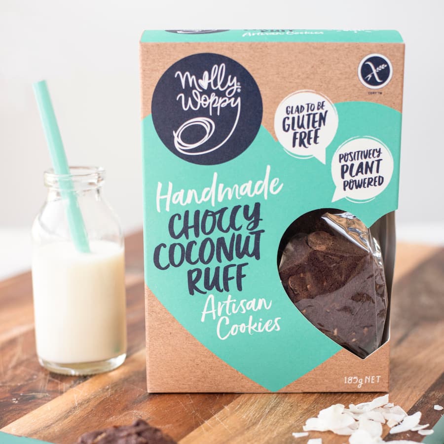 Molly Woppy Gluten Free Cookies Choccy Coconut Ruff 185g
