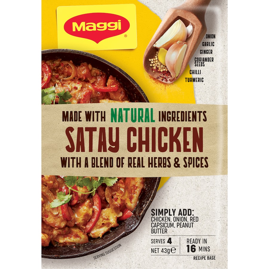 Maggi Recipe Base Satay Chicken Gluten Free Sachet 43g