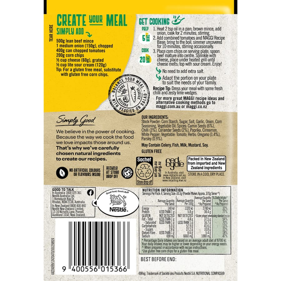 Maggi Recipe Base Mexican Nachos Sachet 33g