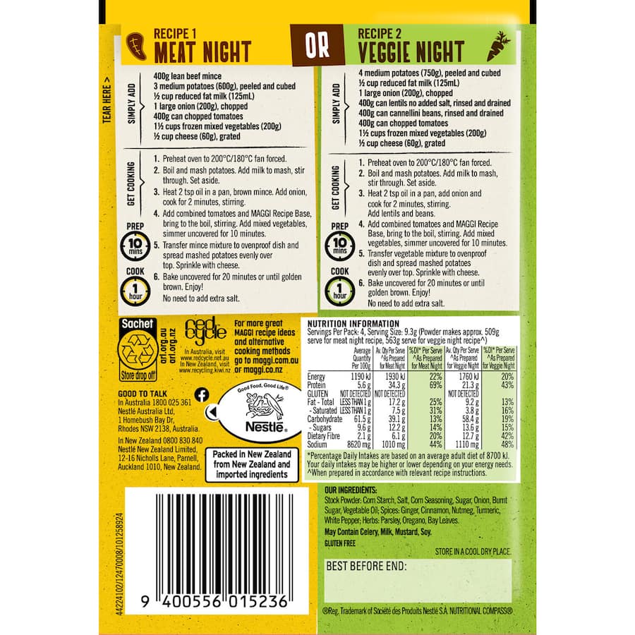 Maggi Recipe Base Mince Cottage Pie 37g