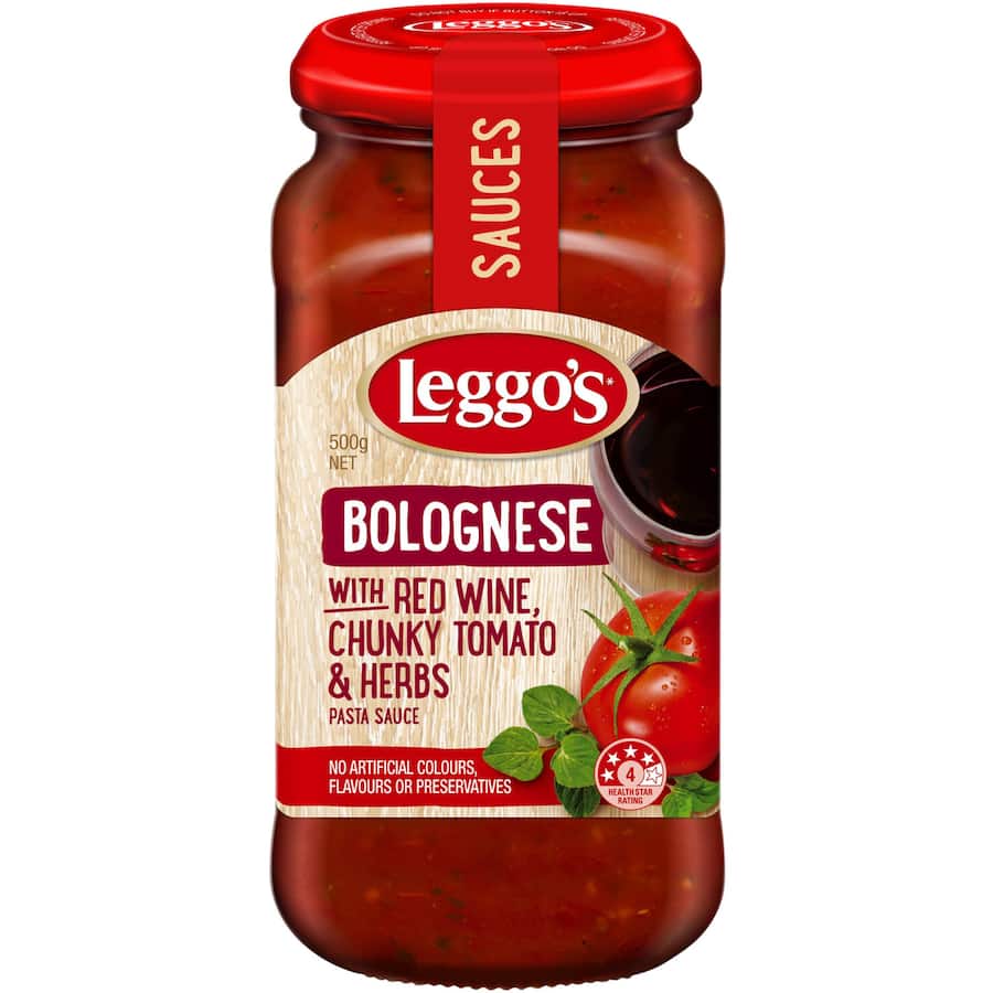 Leggo's Bolognese Pasta Sauce Red Wine Tomato & Herbs 500g
