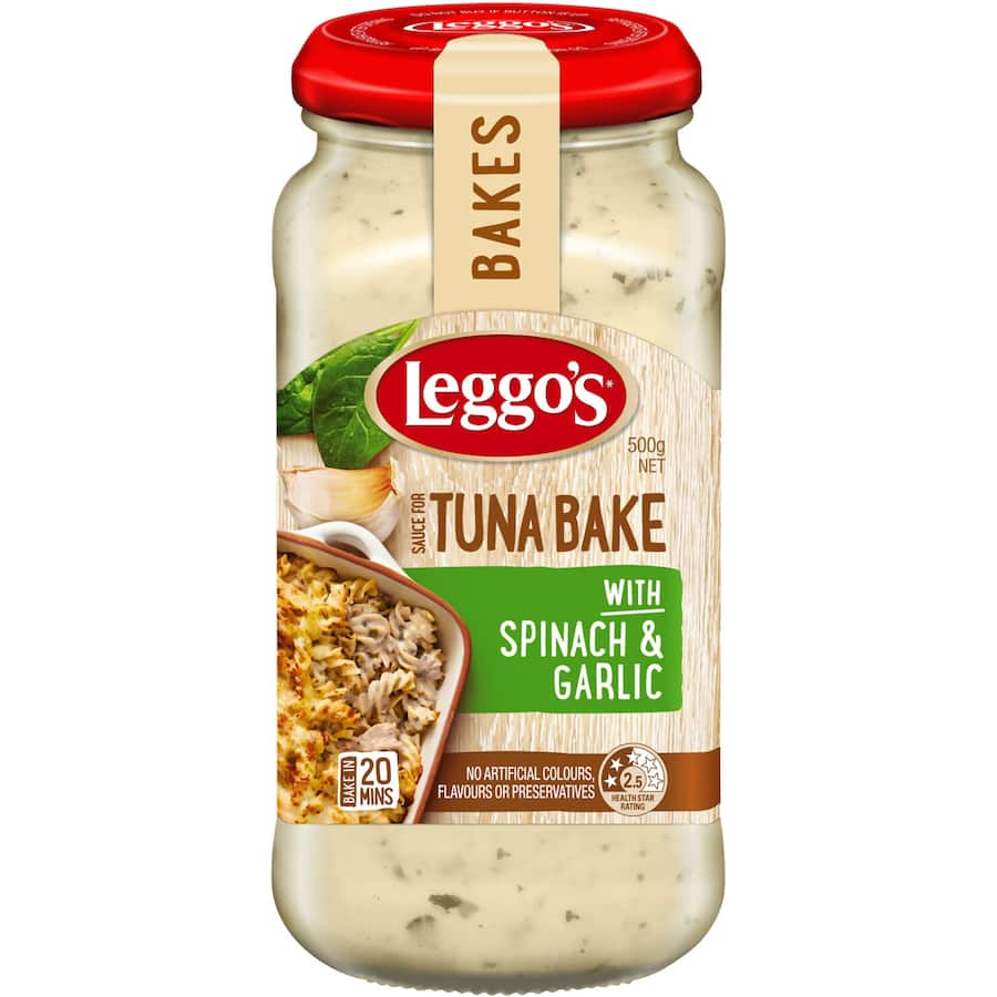 Leggo's Pasta Bake Pasta Sauce Tuna Spinach & Garlic 500g