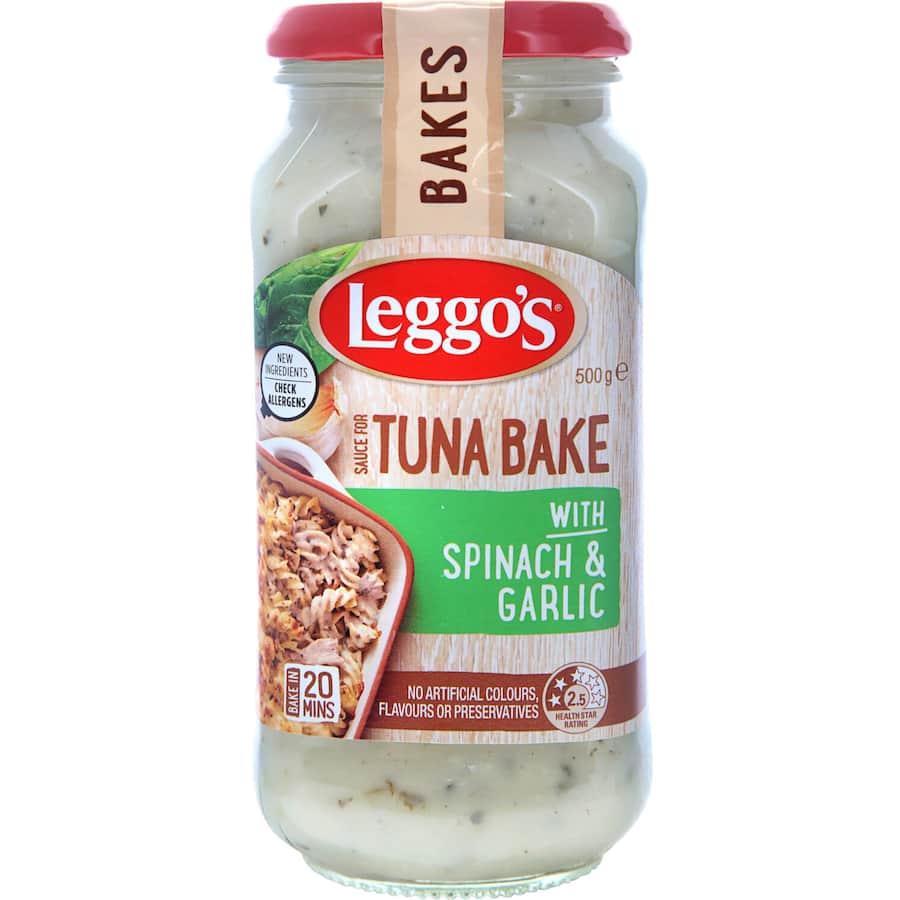 Leggo's Pasta Bake Pasta Sauce Tuna Spinach & Garlic 500g