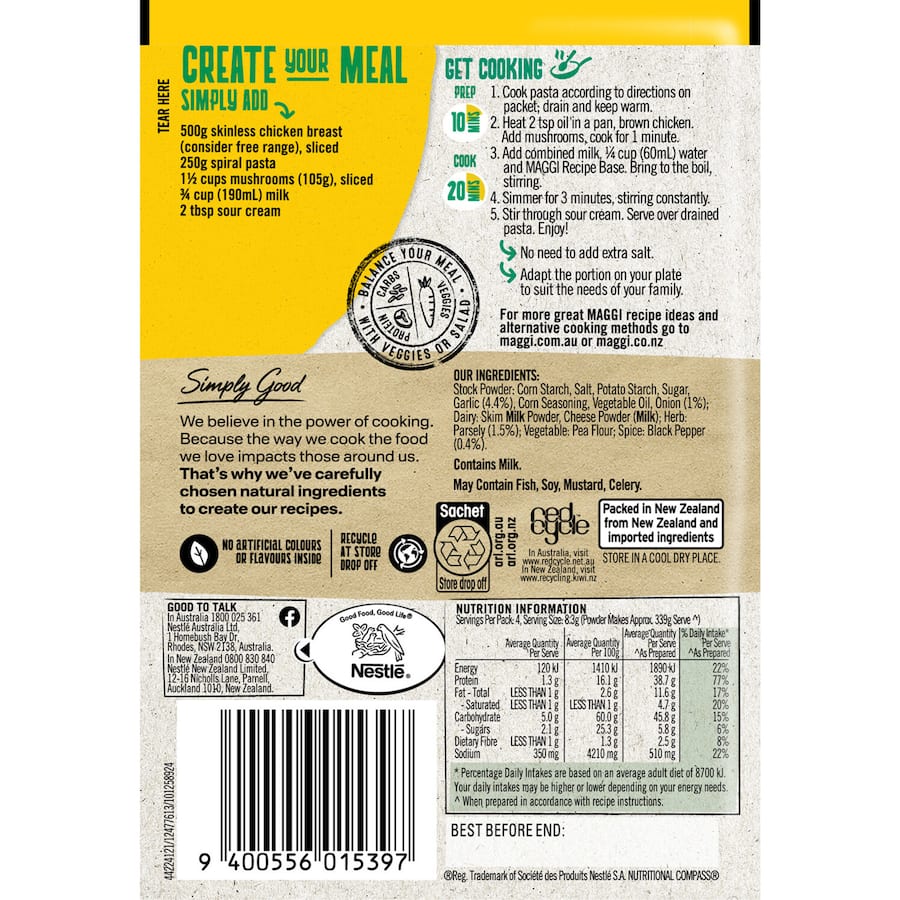 Maggi Recipe Base Creamy Chicken Sachet 33g