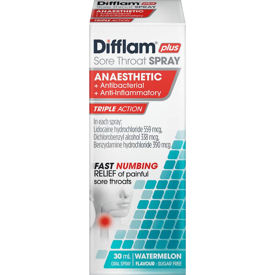 Difflam Plus Sore Throat Spray Anaesthtic 30mL