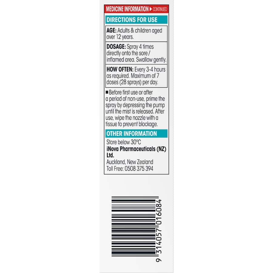 Difflam Plus Sore Throat Spray Anaesthtic 30mL