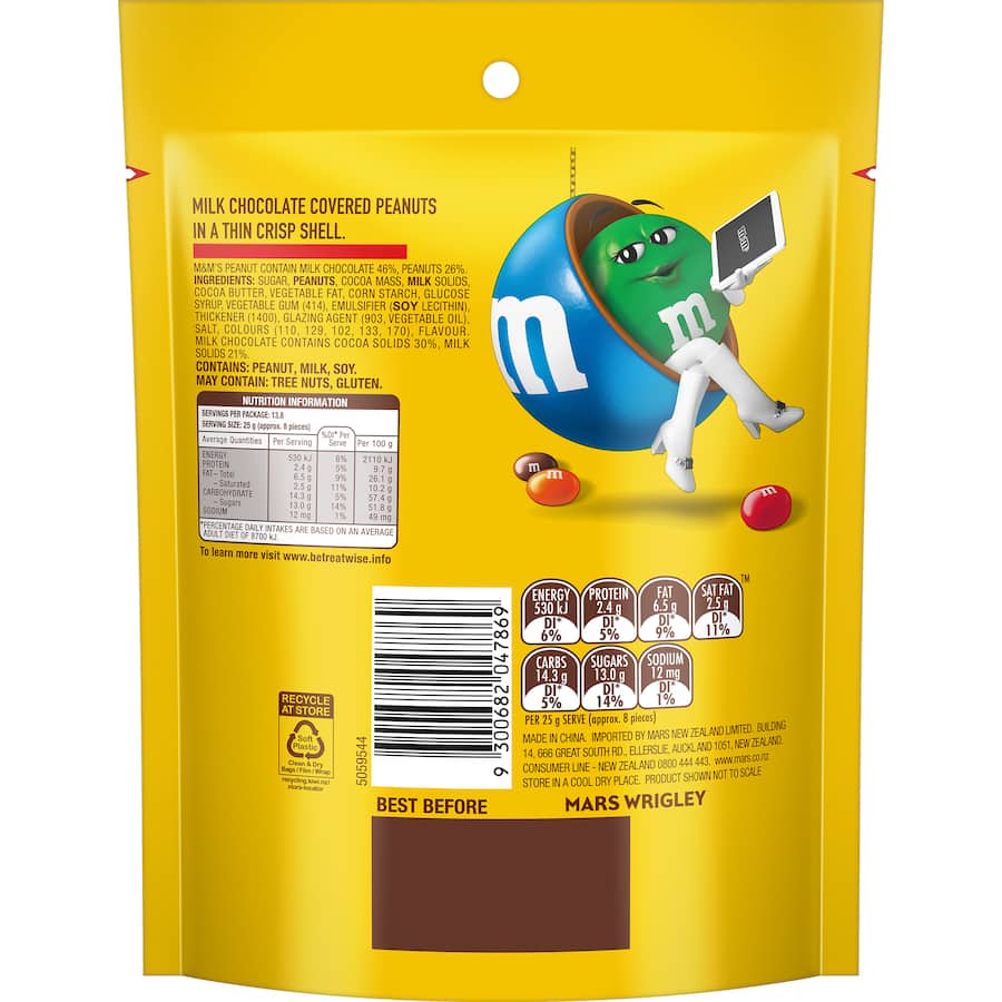 M&m's Chocolate Sharepack Peanut Bag 345g