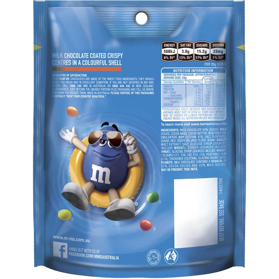 M&m's Chocolate Crispy Bag 145g