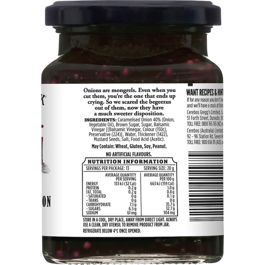 F Whitlock & Sons Caramelised Onion Relish  275g