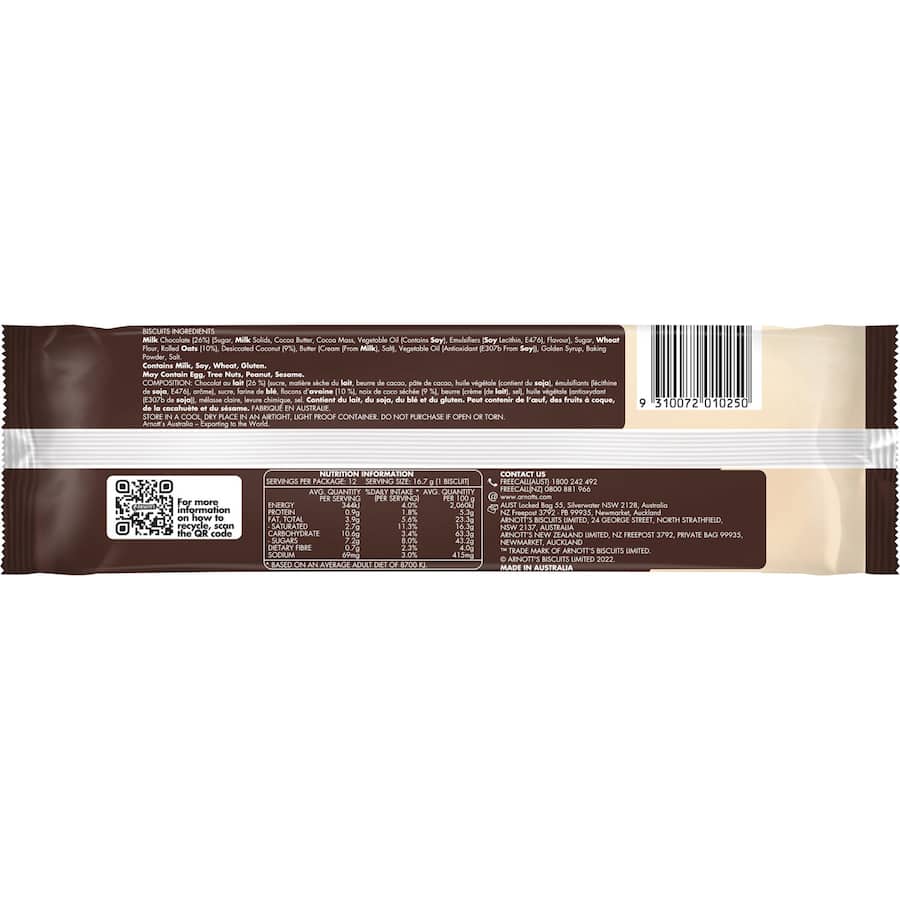 Arnotts Chocolate Biscuits Butternut Snap 200g