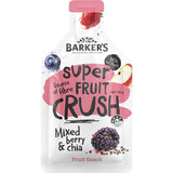 Barkers Super Fruit Crush Fruit Drink Mixed Berry & Chia 90g pouches 90g