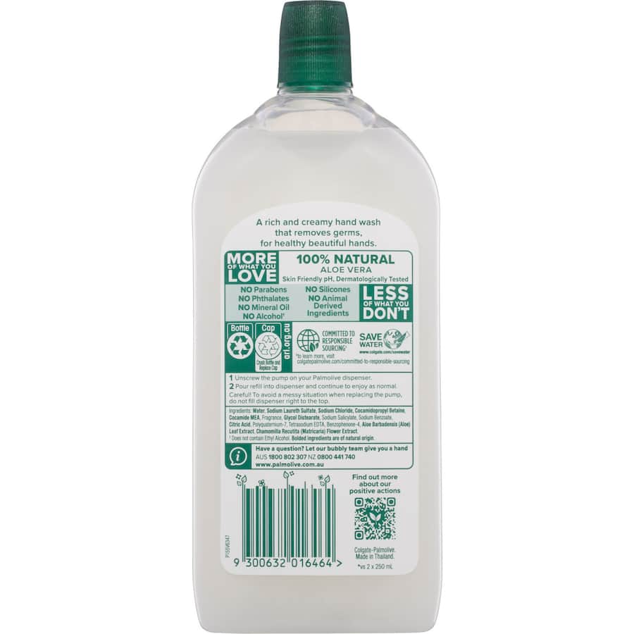 Palmolive Naturals Liquid Hand Wash Refill Aloe Vera & Chamomile Refill 500mL