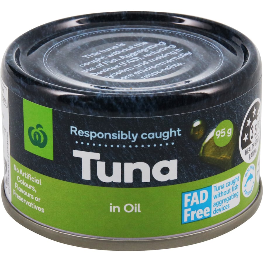 Woolworths Tuna In Oil Tear tab can 95g