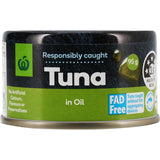 Woolworths Tuna In Oil Tear tab can 95g
