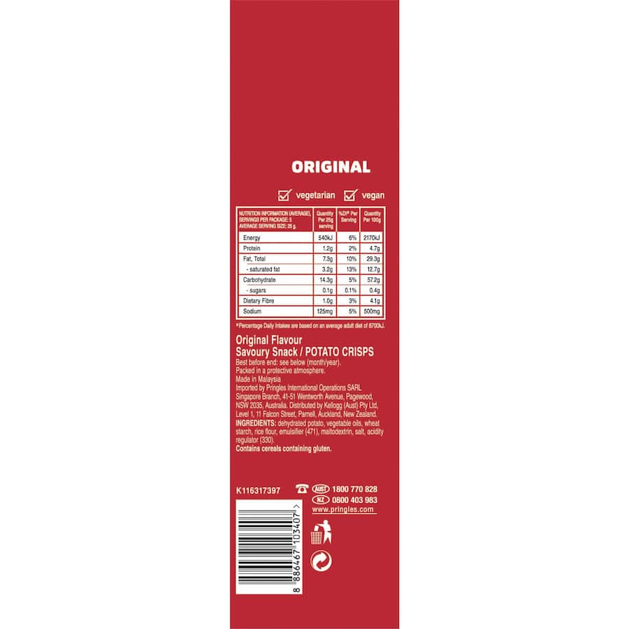 Pringles Chips Original Tube 134g