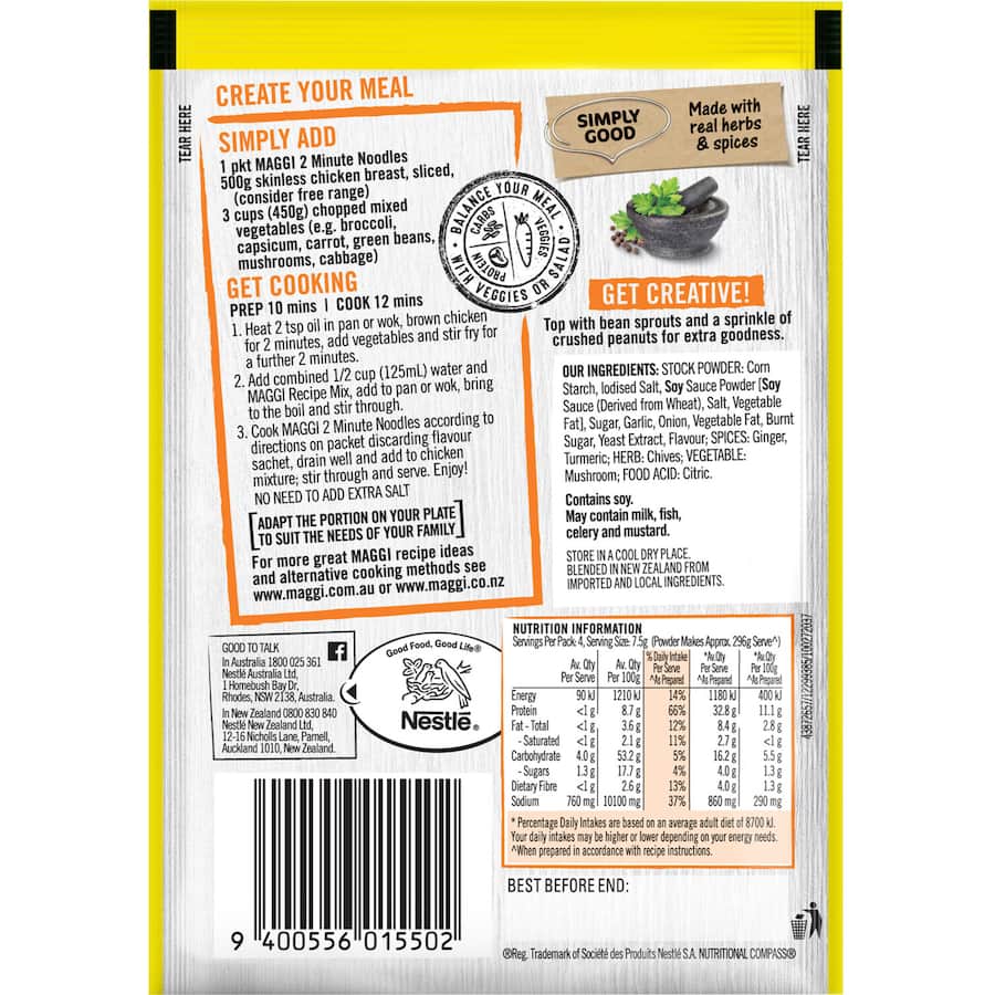 Maggi Recipe Base Chicken Chow Mein Sachet 30g