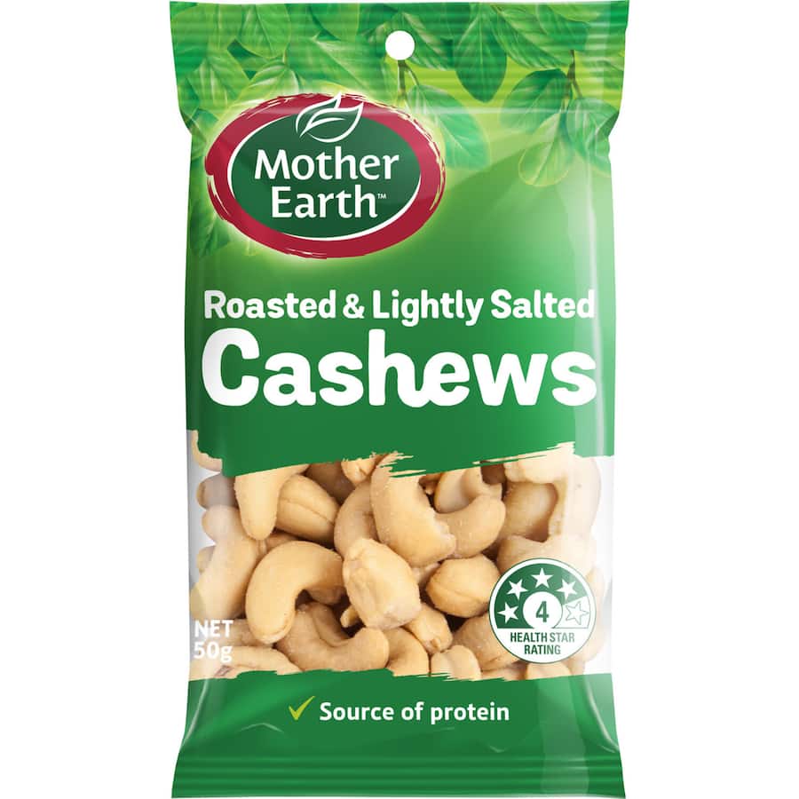 Mother Earth Batch Roasted Cashews Lightly Salted 50g