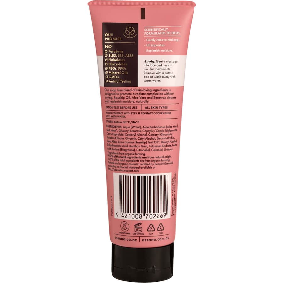 Essano Cream Cleanser Rosehip Certified Organic 100mL